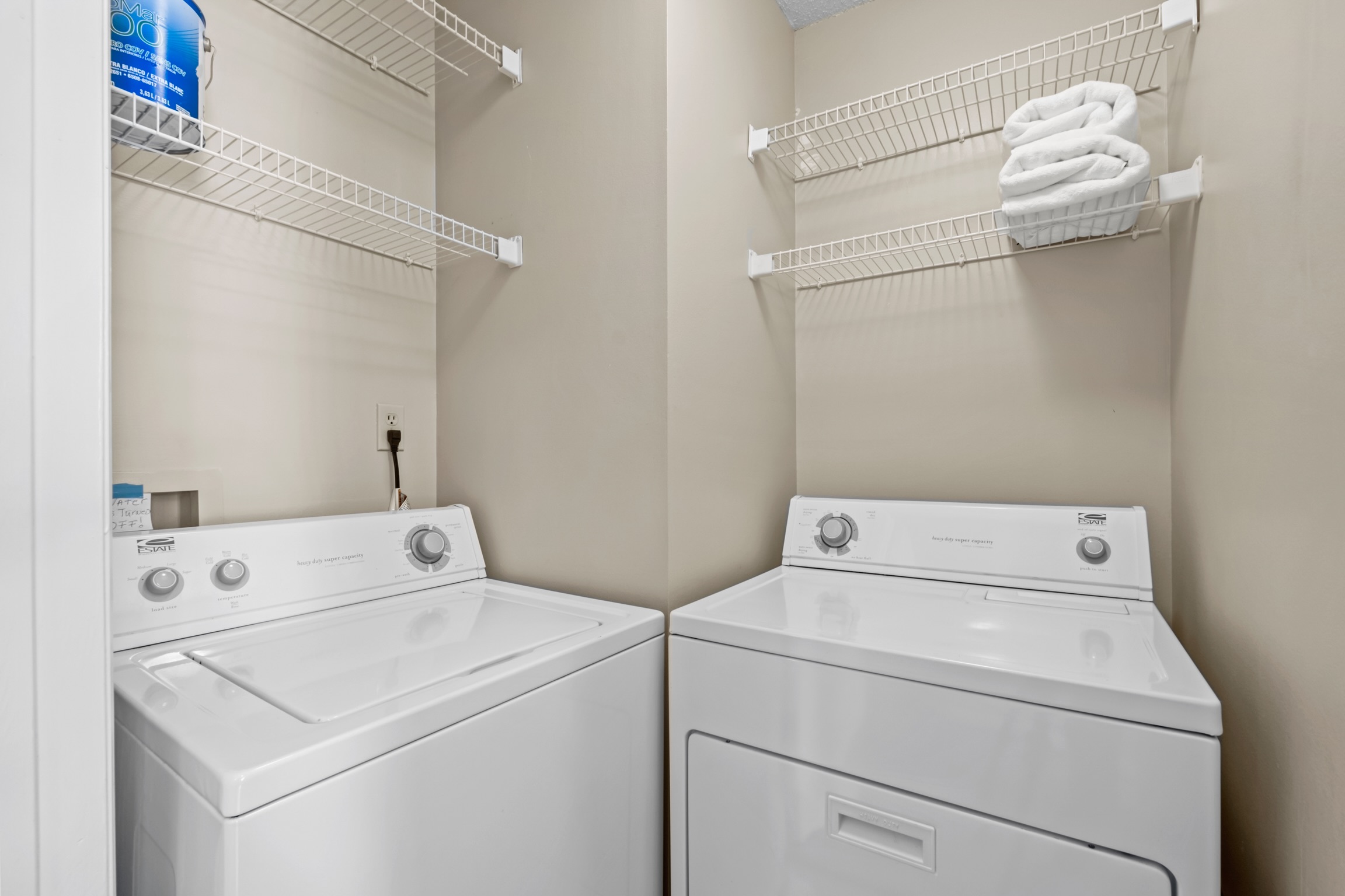 Monthly rental in unit washer and dryer.